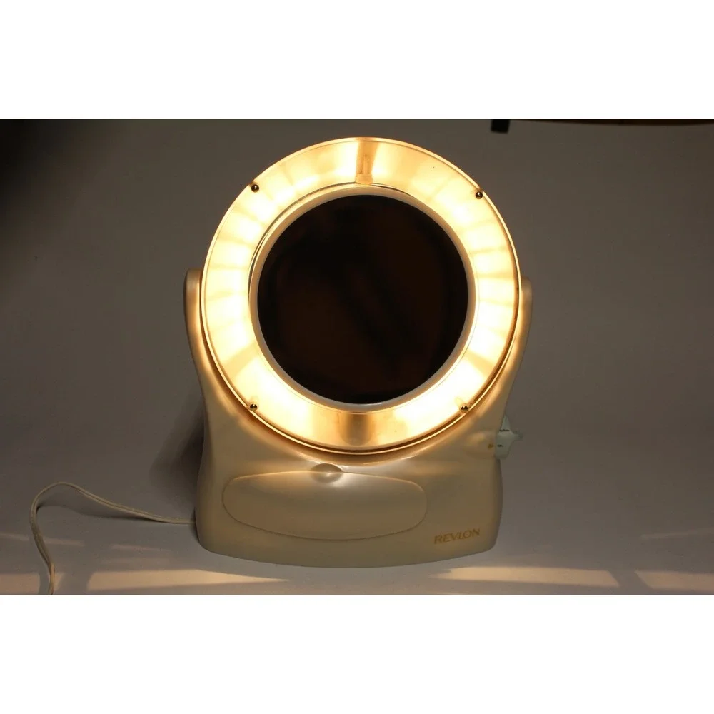 Vtg REVLON Perfect Look Halo-Light Make-Up 2 Side Mirror Electric #RV-961 Tested